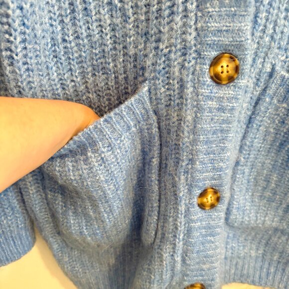 ❄️ Zara Wool & Alpaca Knit Oversized Cardigan Jacket | Size S | Like New - Picture 7 of 9